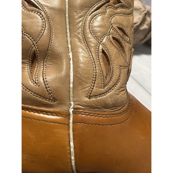 Acme Womens Size 5C Leather Two-Tone USA Made Cowboy Boots - Picture 11 of 11